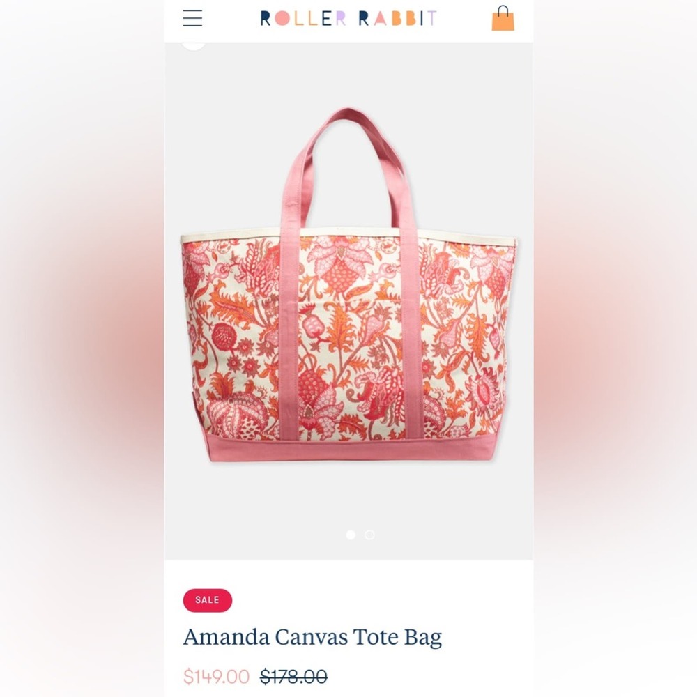 Roller Rabbit Amanda Canvas Tote - Picture 9 of 9